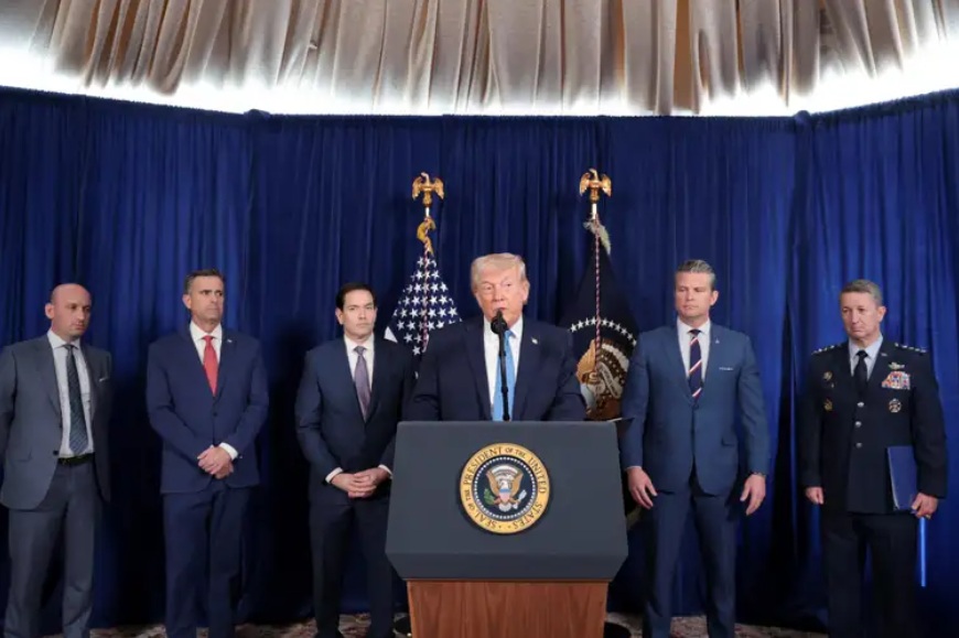 Foto: Trump e ministros concedem coletiva de imprensa sobre ataque &agrave; Venezuela/REUTERS/Jonathan Ernst/Proibida reprodu&ccedil;&atilde;o