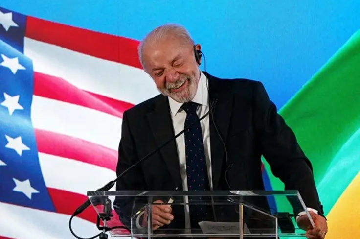Coletiva de Lula na Embaixada do Brasil em Washington no dia 07 de maio/Foto: Elizabeth Frantz