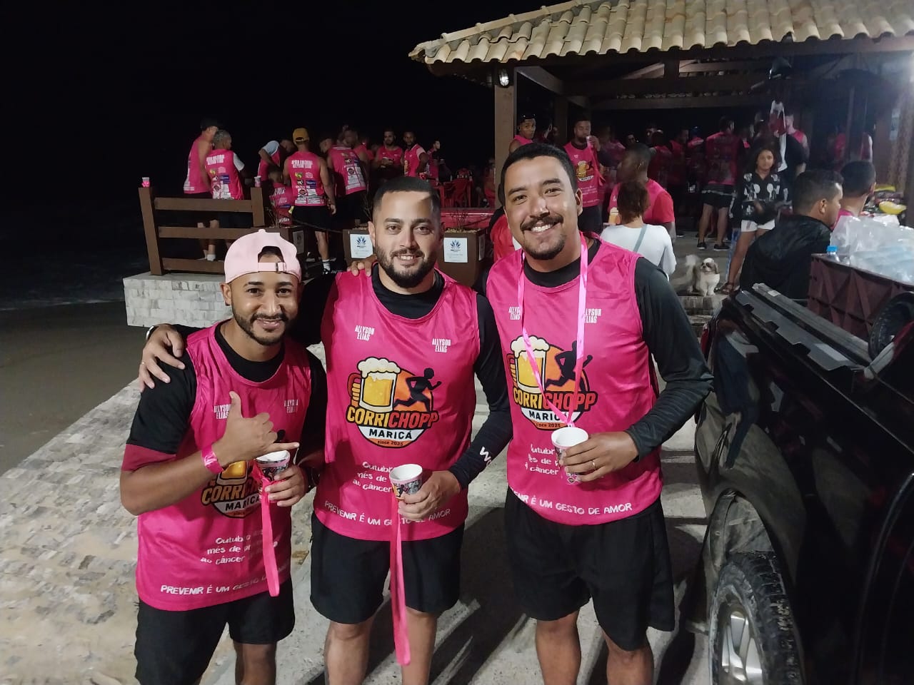 Da esquerda para a direita: Tiago Acioli, Fillippe Diniz e Danilo Salles (um dos principais organizadores)/Foto: Rayza Esp&iacute;rito Santo