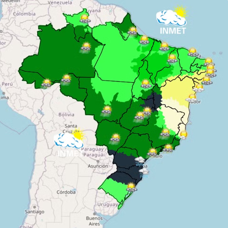 Imagem: Reprodu&ccedil;&atilde;o Inmet