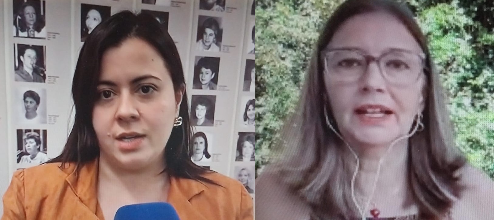 S&acirc;mia (&agrave; esquerda) e Cristina (&agrave; direita) criticam o tema e sinalizam teor eleitoreiro/Foto: Reprodu&ccedil;&atilde;o