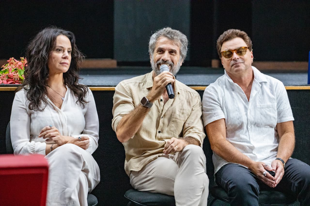 Elenco: Vanessa Gerbelli, Eriberto Le&atilde;o e Em&iacute;lio Orciollo/Foto: Elsson Campos